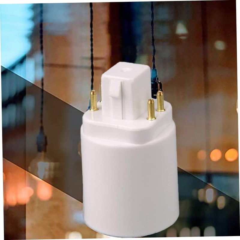 woobles Lamp Base, G24 to E27 Lamp Holder Adapter, 4-pin Conversion Lamp Adapter, Bulb Holder Socket Converter for LED Bulbs, Incandescent Bulbs - Image 4